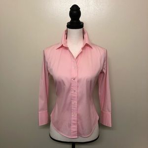 Pink 3/4 sleeves button down shirt